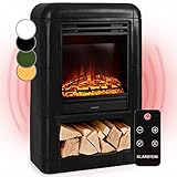 Klarstein Chimenea Electrica Pared, Estufa sin Leña de Interior, Chimeneas Electricas Decorativas 1800W, Llama LED, Chimenea Decorativa Falsa, Mando a Distancia, Temporizador, con Efecto Real Troncos