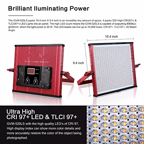 Image of LED Photography Video Light Panel CRI97 3200K-5600K Photo Studio Lighting Equipment with Tripod Stand Digital Red