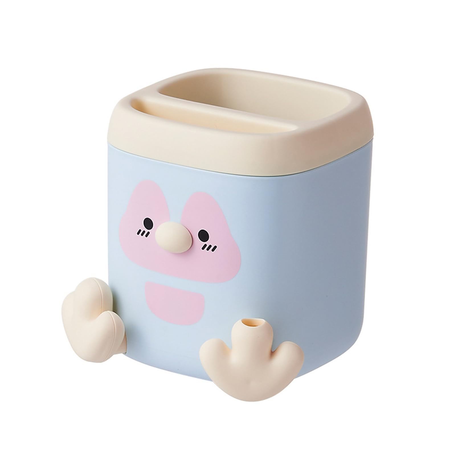 Glifora Pen Holder with Detachable Pencil Sharpener - Dual Compartments Pen Organiser, Cartoon Penguin Design Office Desk Organiser