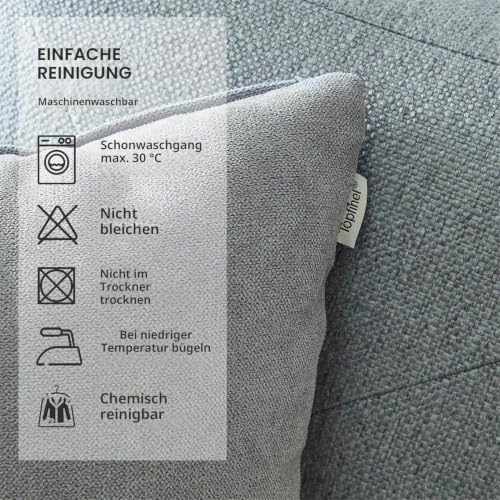 Topfinel Kissenbezug 45x45 cm Grau 2er Set Flauschig Chenille Deko Wohnzimmer Kissenbezüge Kissenhülle Sofakissen Dekokissen Kuschelkissen… – Ansicht 4