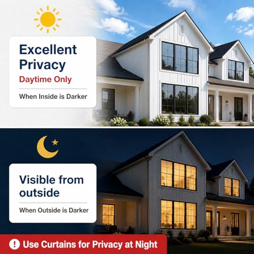 Image of WPCTEV One Way Window Privacy Film, Mirror Tint, Silver 29.5In x 13.1Ft