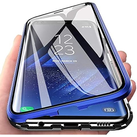 Leton Case for Samsung Galaxy A53 Magnet Absorption, Clear Full-Body Protection with Built-in Screen Protector,Anti-Scratch Case for Samsung Galaxy A53 Blue Cover