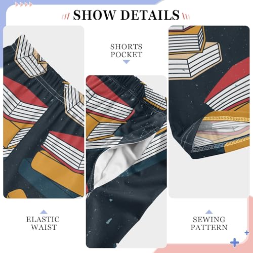 Hand Drawn Colorful Books Boys Pants for Kids Jogger Pants with Pockets S-XL4