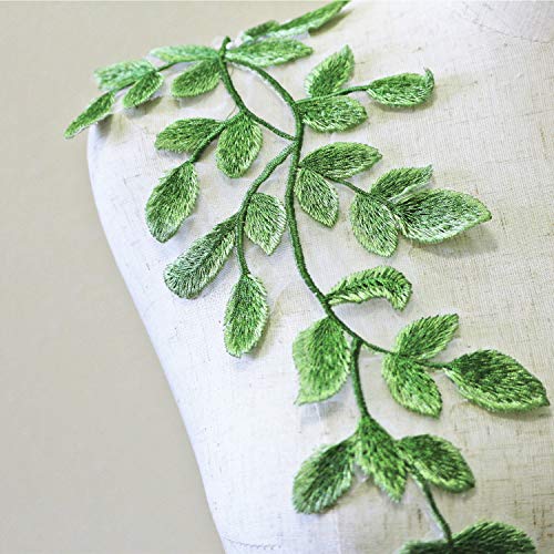Green Lace Motif Forest Leaves Sew On Appliquetrims Embroidery Vine Decorative Patches For Costume Craft Projects 1 Pair #TOP4