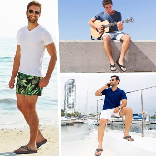 Men's Flip Flops With Arch Support, Soft and Comfortable Insole, Anti Slip and Wear-resistant Sole, PVC Waterproof Shoelaces, Summer Beach Sandals2