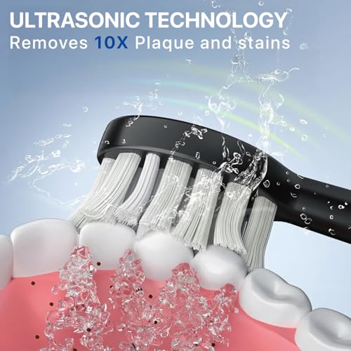 Image of DR VAKU Sonicare+ Electric Toothbrush for Men Woman Adults sonic with 6 Modes, 4 Brush Heads, 60-Day Battery Backup, Rechargeable & IPX7 Waterproof Automatic Power Best Electrical Tooth Brush- Black