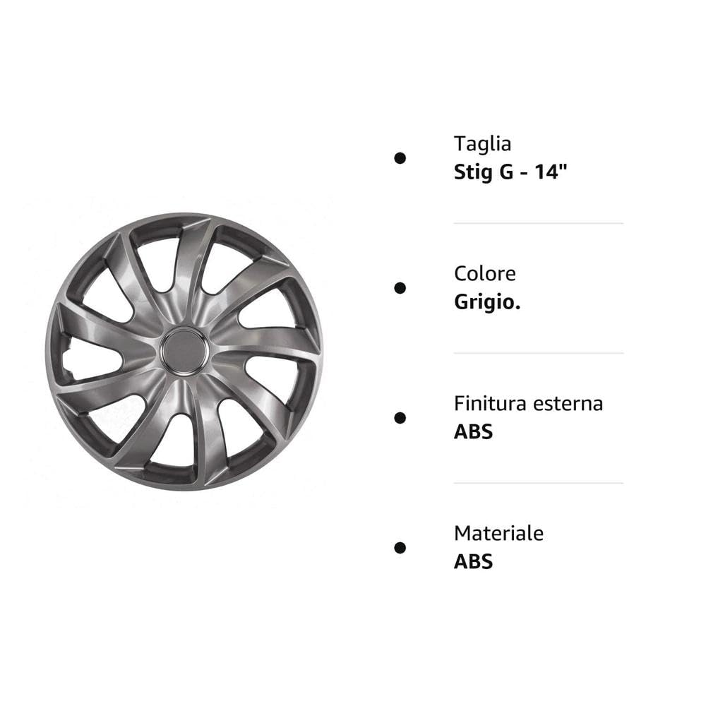 Copricerchi Turbine 15, 4 pezzo graphite | Copricerchi | Stile e