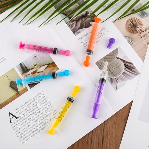 30 Stück Einwegspritzen 5ml, Kunststoff Spritze Mit Kappe, Futterspritze Ohne Nadel, Sterile Spritzen für Tierfütterung, Nachfüllen, Flüssigkeiten, 5 Farben
