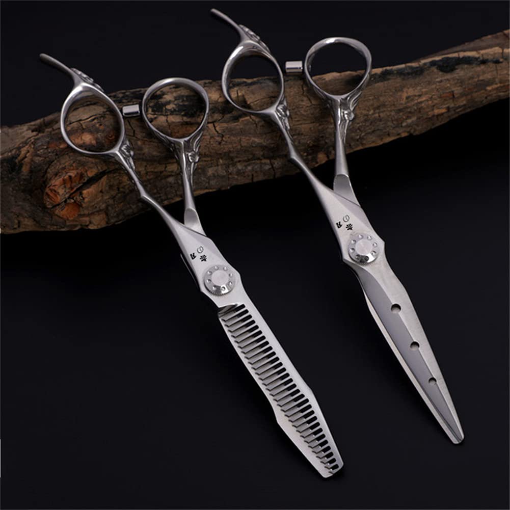 Ciseaux De Coupe De Cheveux en Acier Inoxydable 440C, Coupe-Cheveux De 6,0 Pouces Ciseaux De Toilettage De La Barbe, pour Coiffeur, Salon, Maison, Lumière Et Nette