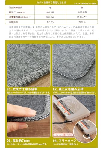GreOne ホットカーペット本体 + シャギーラグ Latte (ラッテ) セット の商品画像 6