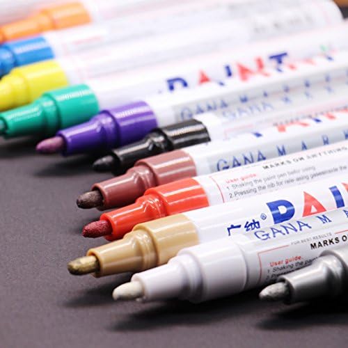 12-Colors Multi-purpose Marker Pen Set Waterproof Tyre Rock Metal Glass Fabric Painting Pen Doodle Animation Design Drawing Art Pen with Carrying Case