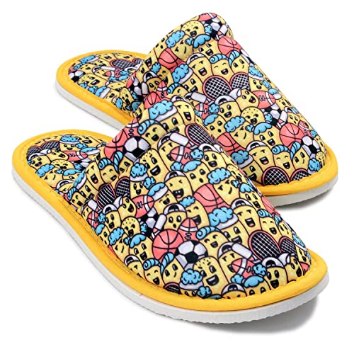 CHOCHILI Women Minion Home Slippers Yellow Blue Lightweight Silent Walk Size 7 to 83