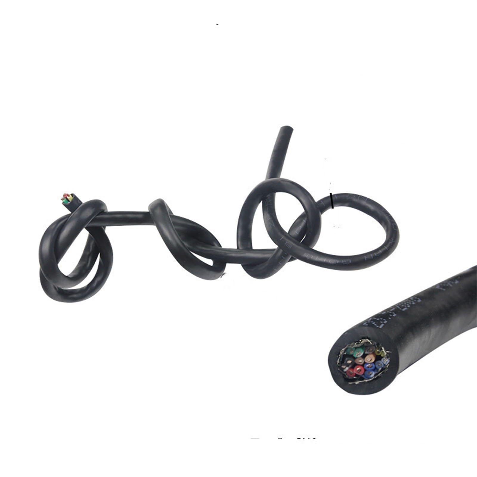 Cavo elettrico, Cavo elettrico conduttore 28AWG da 2 nuclei a 10 nuclei Filo di rame con guaina morbida nera(6 Cores 28 Awg)