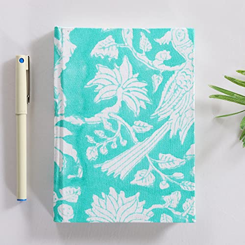 Image of Ravaiyaa - Attitude is everything Hand Block Printed Fabric Journal Handbound Notebook Gifts for Writers Recycled Paper Notebook Diary