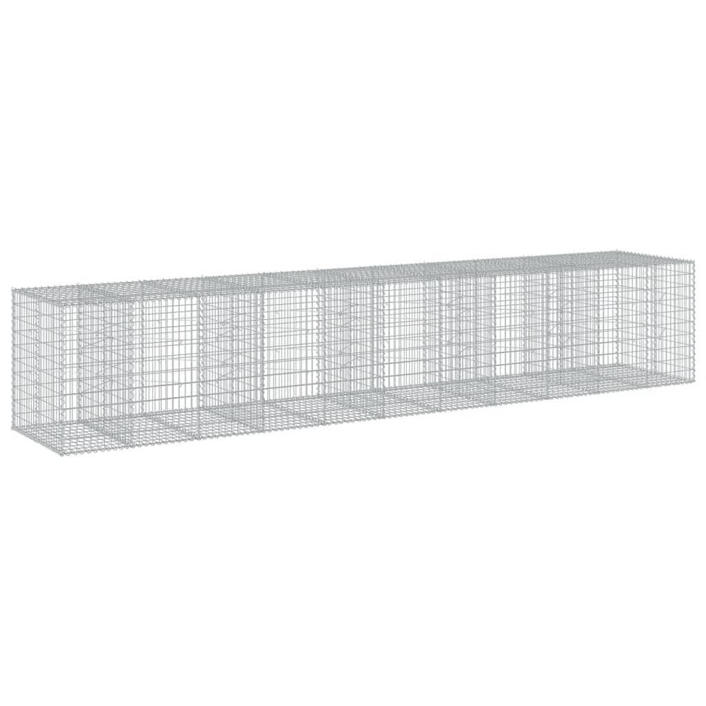 Gavión con tapa, 550 x 100 x 100 cm, cesta de piedra, hierro galvanizado | Cesta de hierro galvanizado resistente para jardinería creativa y paisajismo al aire libre.