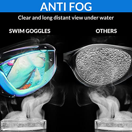 NASK Swimming Goggles, Quick Adjustable Swim Goggles for Adults Men Women & 8+ Age Kids with Nose Clip & Earplugs - Image 3