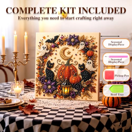 Pearl Art Kits for Adults, Halloween Ghost Spooky Diamond Painting Craft by LTMOTD - Used condition - Image 5
