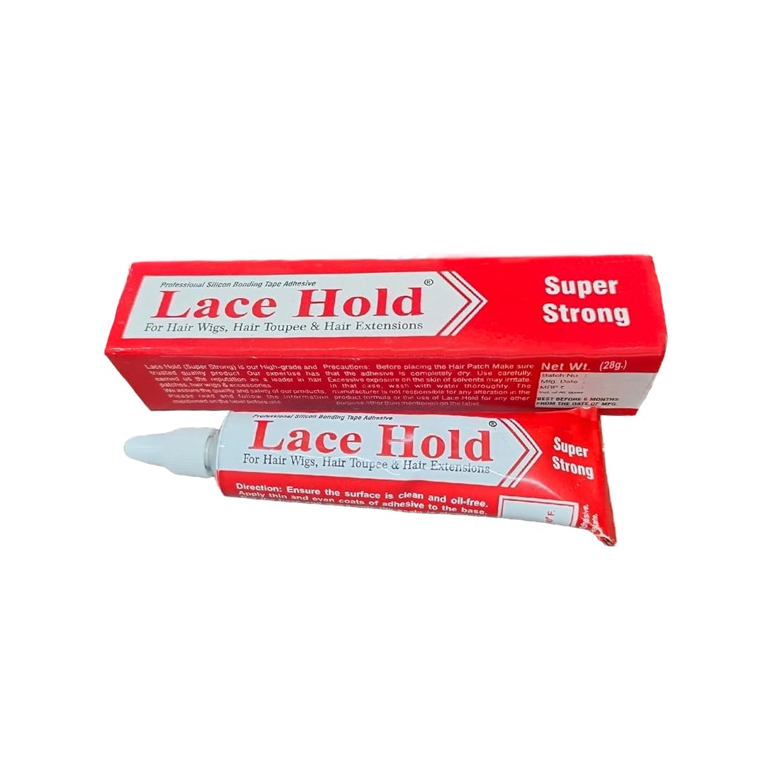 AHS Lace  Hold Hair Glue Tube 28g – Strong Bond Lace Wig & Toupee Adhesive, Waterproof Hair Patch Glue for Wig Systems, Toupee Pieces, Quick Dry & Highly Durable Fix