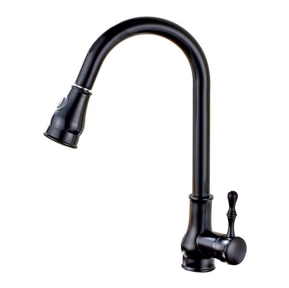 Robinet de cuisine cuivre noir avec douchette extractible mitigeur eau chaude et froide
