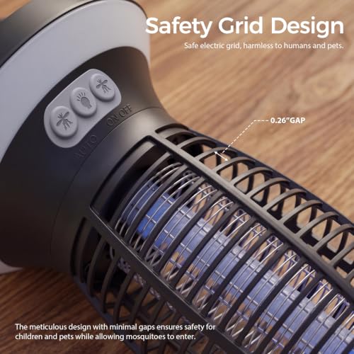 Image of Solar Bug Zapper Outdoor, UV Mosquito and Fly Zapper with Auto Mode, Rechargeable Cordless Electric Insect Trap, Waterproof Bug Light for Patio Backyard Porch Camping