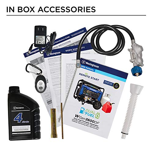 Westinghouse Outdoor Power Equipment 4650 Peak Watt Dual Fuel Portable Generator, Remote Electric Start with Auto Choke, RV Ready 30A Outlet, Gas & Propane Powered - Image 3