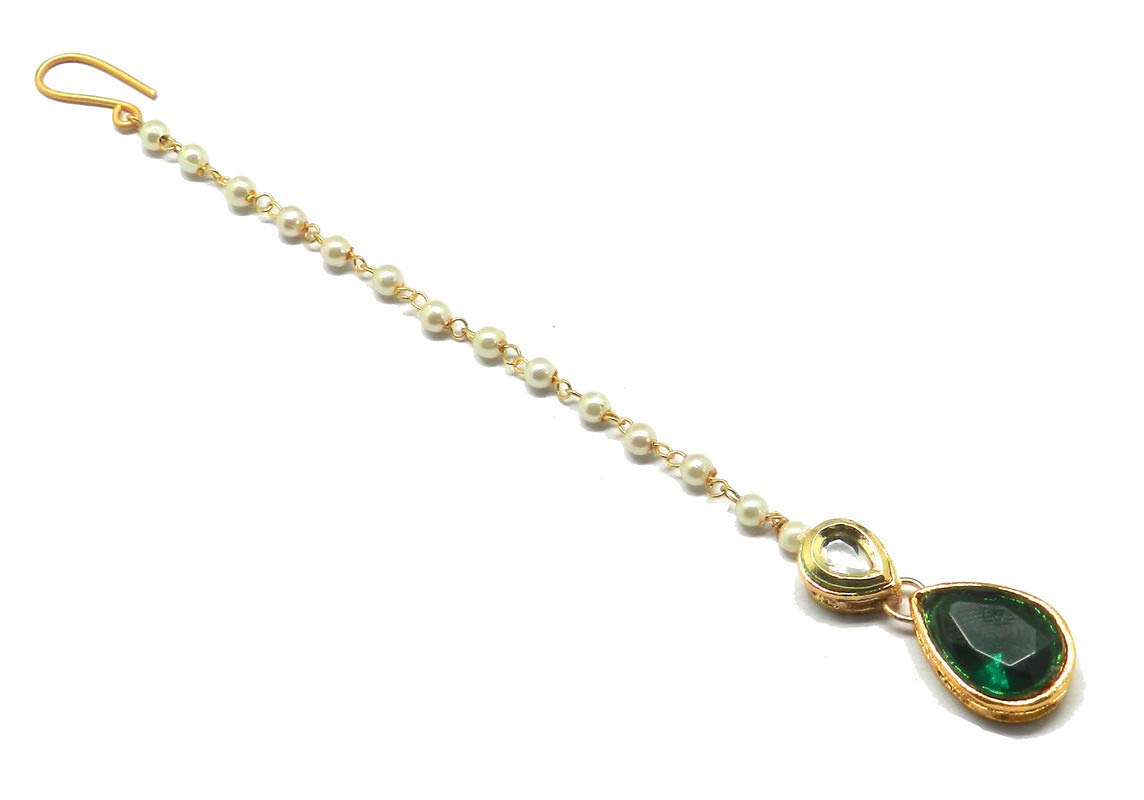 Radhesh Creation And Jewellery Gold Plated Big Stone Handcrafted Maangtikka for Women (B08RRZC1B9) Amazon Price History, Amazon Price Tracker