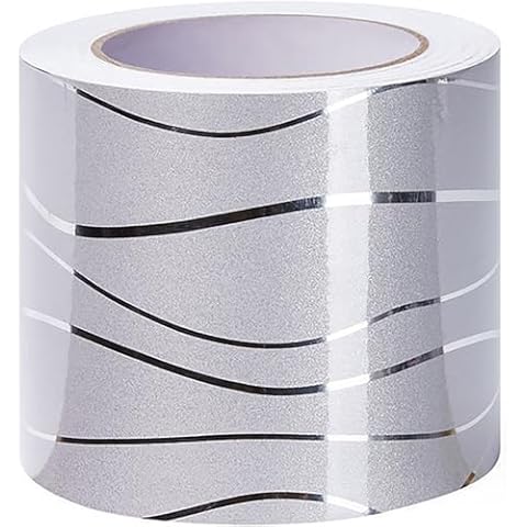 Yootiko Silver Wave Self Adhesive Wallpaper Border Cover