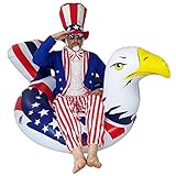 Inflatable American Bald Eagle Pool Inflatable – Premium Patriotic Inner Tube Rafts Pool Floats & Pool Toys