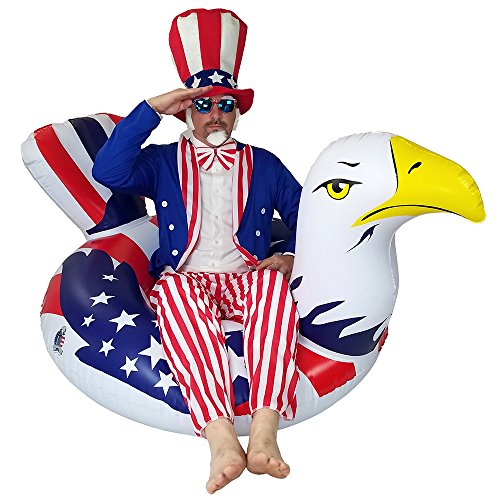 Colonel Pickles Novelties Inflatable American Bald Eagle Pool Inflatable – Premium Patriotic Inner Tube Rafts Pool Floats & Pool Toys