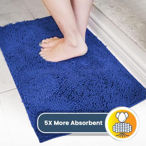 Image of Muddy Mat | Super Water Absorbent Door Mat Indoor, Microfiber Quick Dry Chenille Entryway Rug, Slip Resistant Front Door Mat, Indoor Mats for Entryway, Machine Washable Pet Rug, Periwinkle 3ft x 3ft