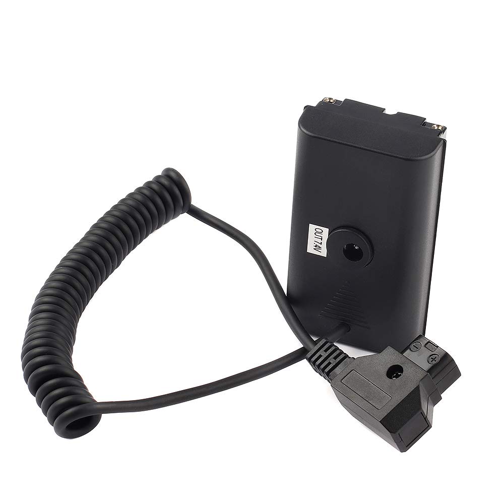 Runshuangyu NP F550 Dummy Battery to D Tap B Coiled Power Cable, for Sony NP F550 F570 F970 Monitor