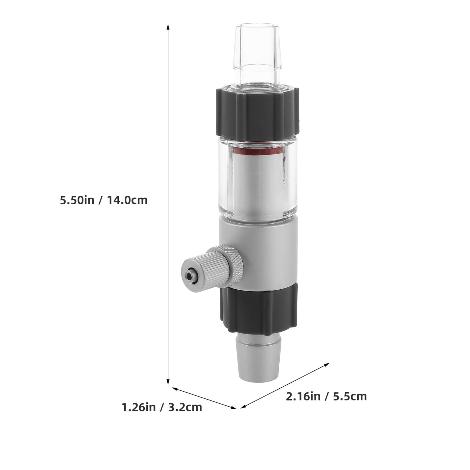 Beaupretty Difusor Externo de Co2 para Acuario, Reactor de Vidrio M2, Conector para Mangueras, Accesorio para Tanques de Camarones y Peceras, Difusor de Burbujas para Sistema de Filtración,