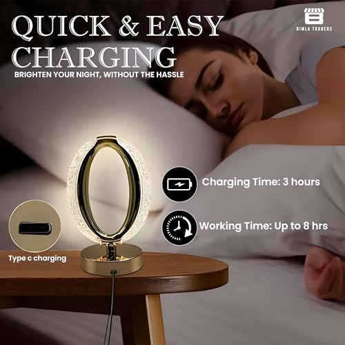 Image of CRAE Acrylic Night Desk Lamp, Portable, Romantic Acrylic Night Desk Lamp for Bedroom, Home Furnishing Decoration