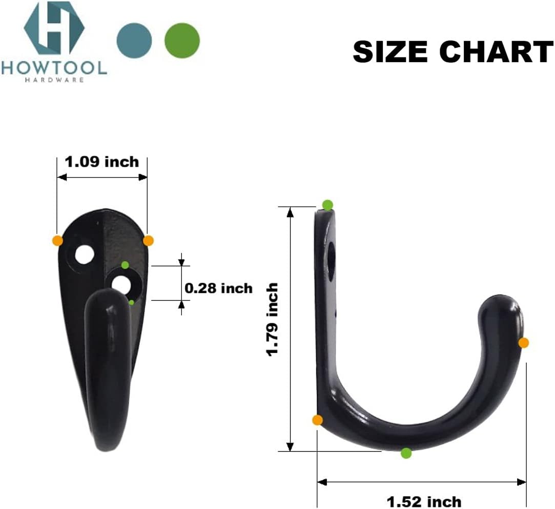 Towel Hooks Bathroom Coat Hook Robe Hook Heavy Duty 35 lbs Oil Rubbed Bronze Black 12 Pack