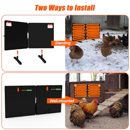 Keltne JS-25 Foldable Chicken Coop Heater For Winter, 240W Large Size Waterproof Chicken Heater For Coop, Radiant Heat Chicks Coop Heater thumb #3