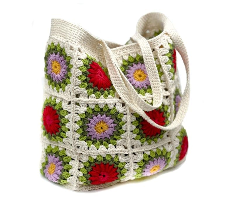 DECORATION Handmade Crochet Handbag For Women And Girls | Handcrafted Handbags For Daily, Relaxed Fit Bag Office And Causal Use,Multi-picture-20