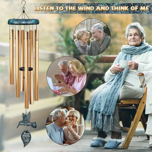 Image of Sympathy Wind Chimes for Outside Deep Tone, Memorial for Loss of Loved One Prime, Bereavement Condolence Remembrance Funeral Gifts for Grieving Friends Loss of Mother Father
