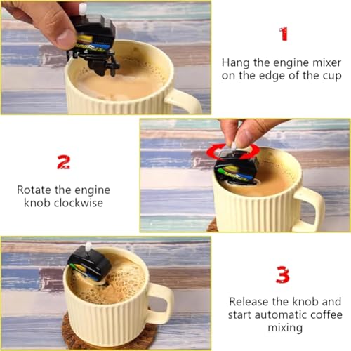 Kopinma Kaffeerührer mit Bootsmotor Design, Edelstahl-Clips für festen Halt, eindringender Propeller, Einzigartige Geschenk für Kaffeeliebhaber (5 Stück)
