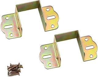 WANLIAN Bed Rail Fittings,Bed Hinge,Bed Frame Hardware,1.6" Bed Rail Brackets for Connecting to Wood, Headboards and Foot-Boards (2PCS) Screws Included