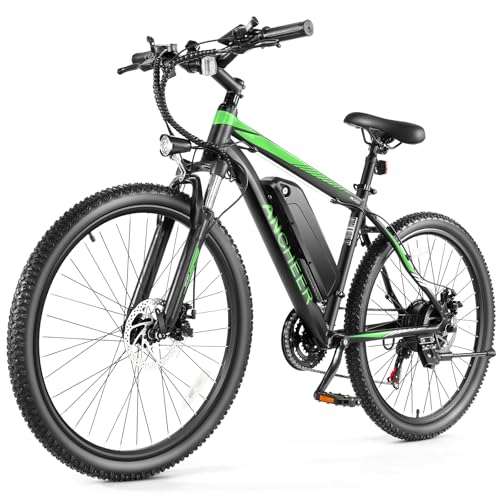 ANCHEER Electric Bike for Adults, Electric Mountain Bike, 26" Sunshine Ebike, 19.8MPH Electric Bicycle with 48V/374Wh Battery, 7/21Speed, UL2849 Compliant