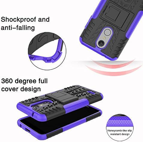 Yiakeng Compatible for LG K30 Case, LG Premier Pro LTE Case, LG K10 2018 Case, Dual Layer Shockproof Slim Protective with Kickstand Hard Phone Cover for LG K30 (Black)