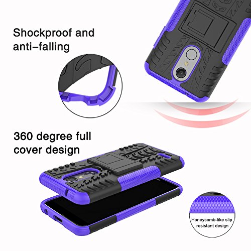 Yiakeng For Lg K30 Case, Lg Phoenix Plus Case,Lg Premier Pro Lte Case, Lg K10 2018 Case, Dual Layer Shockproof Wallet Slim Protective With Kickstand Hard Phone Cover (Purple) #TOP2