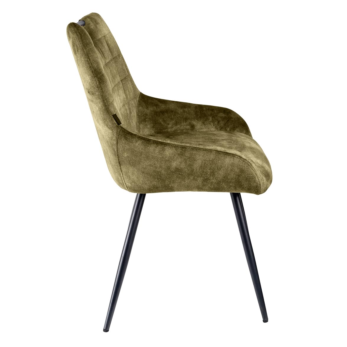 Meubletmoi Lot de 2 chaises de Repas capitonnées en Velours Vert Kaki avec poignée et Pieds en métal Noir – Chic et Contemporain – Brandy 2