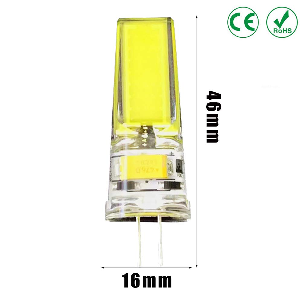 5W G4 LED Bulb Bi-Pin Base COB Light Bulbs Lamps AC DC 12V Cold White 5700k-6000k 400LM Super — view 6