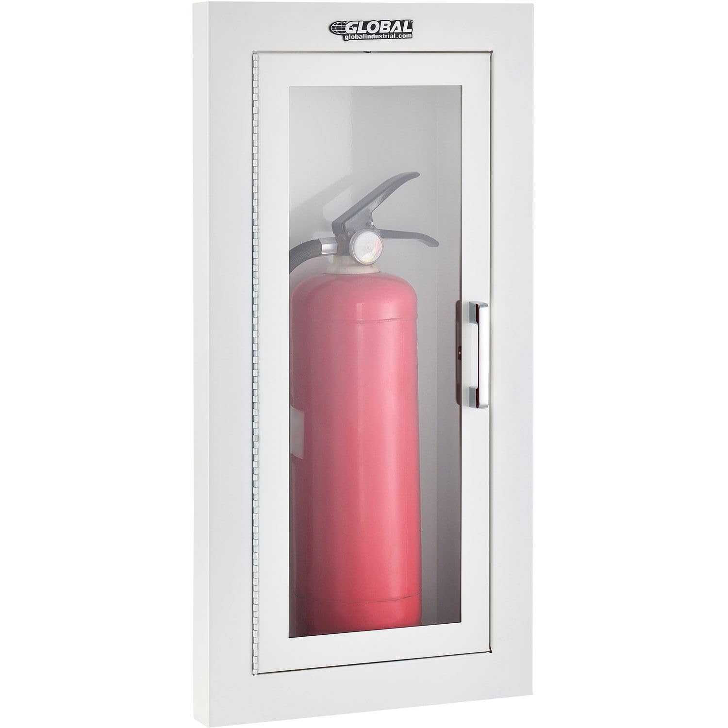 Fire-Extinguisher Cabinet by Global Industrial – Steel/Acrylic, White, Model 724202