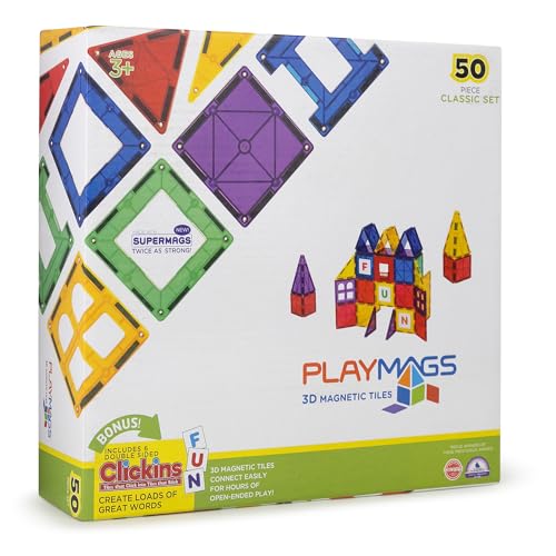 Playmags 50-Piece Magnetic Tiles Set