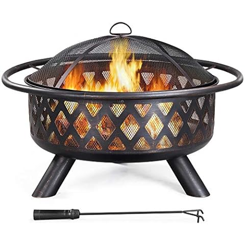 Yaheetech 36in Outdoor Wood Burning Fire Pit Cover