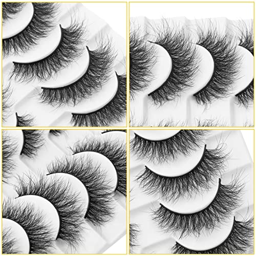 Kousei False Eyelashes Wispy Cat Eye Fake Eyelashes Faux Mink Lashes Pack Natural Eyelashes Soft Lightweight Reusable Handmade Lashes 6 Pairs Multipack #TOP2