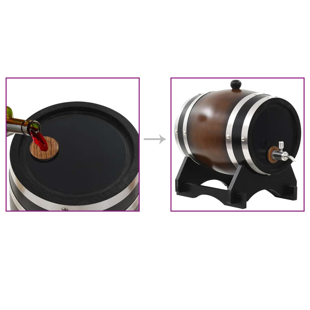 Home Tools - Barril de vino con grifo de madera de pino maciza, 6 L