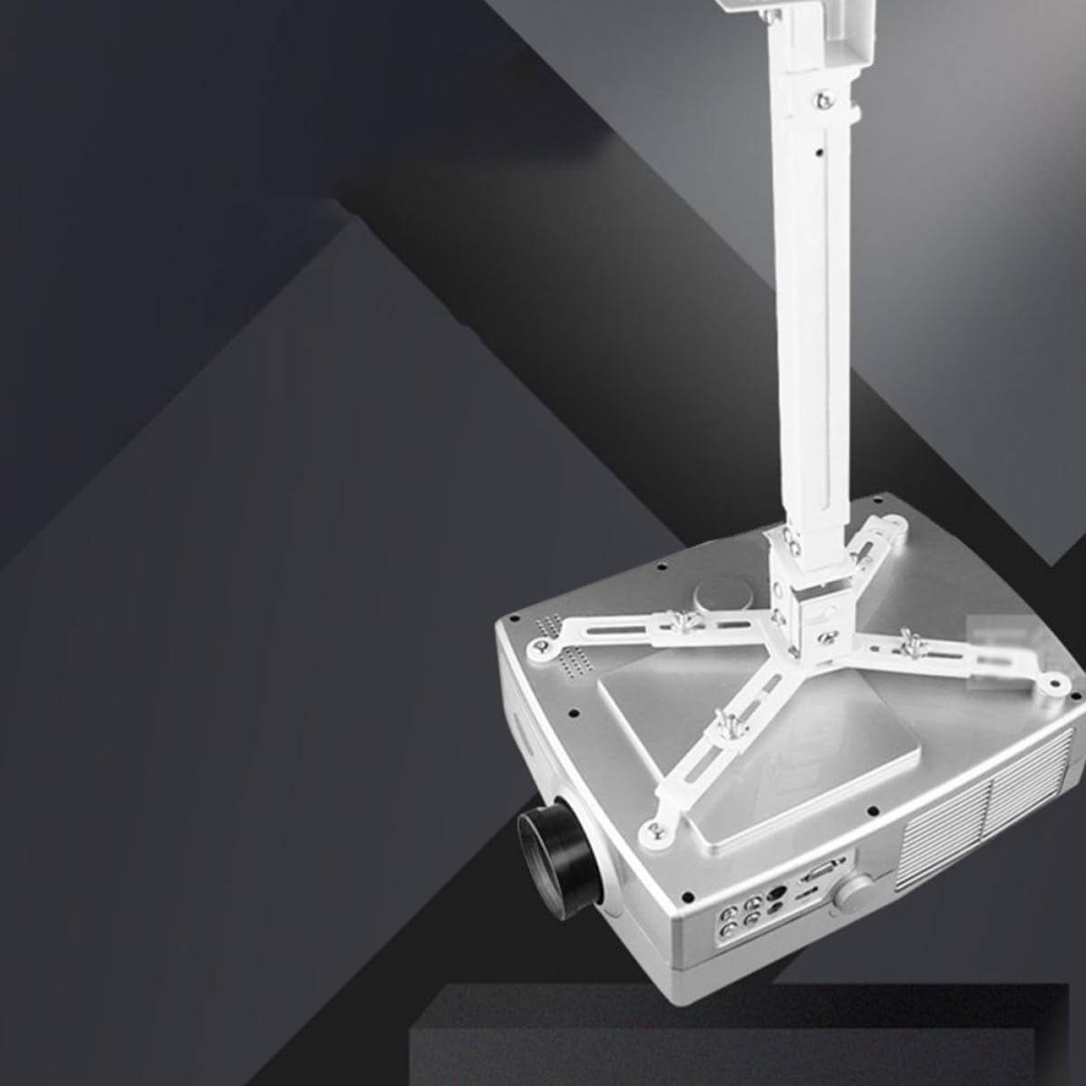 PRETYZOOM Supporto per Proiettore da Soffitto in Acciaio Carbonio 40-65cm